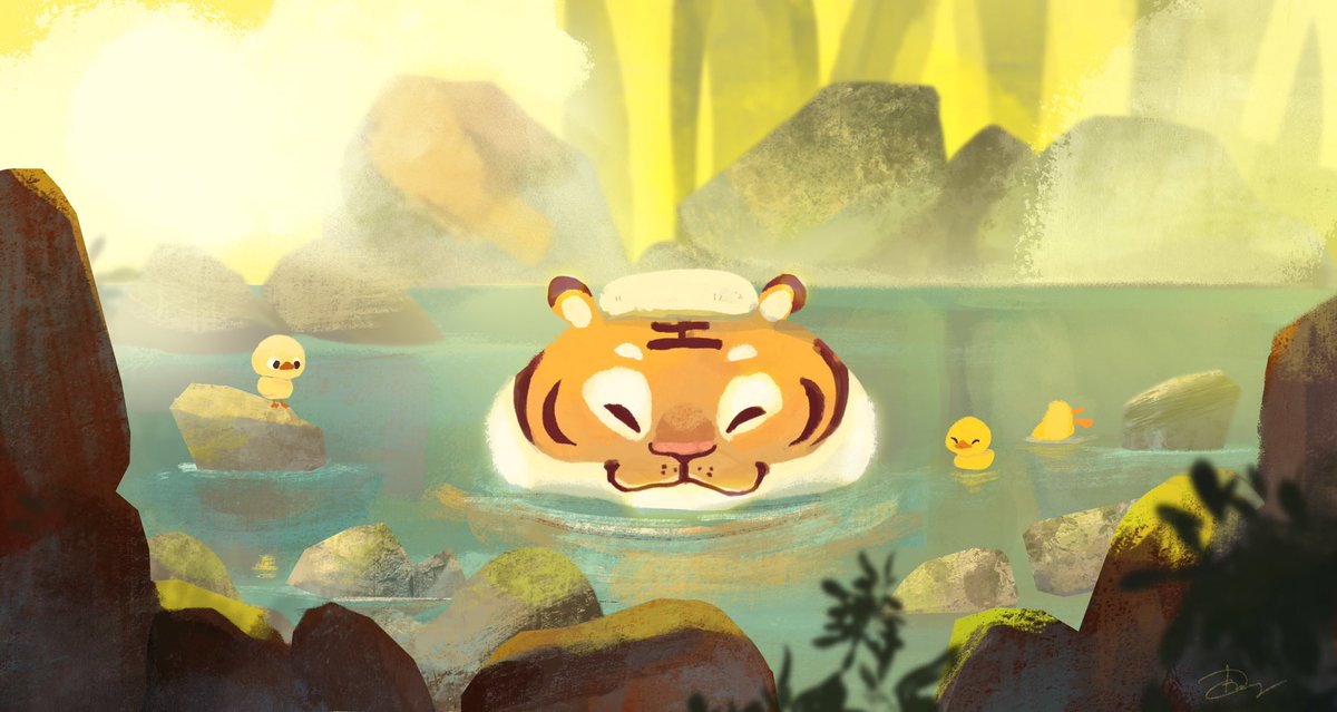 prompt for a job application but I like how it turned out :) #tiger #illustration