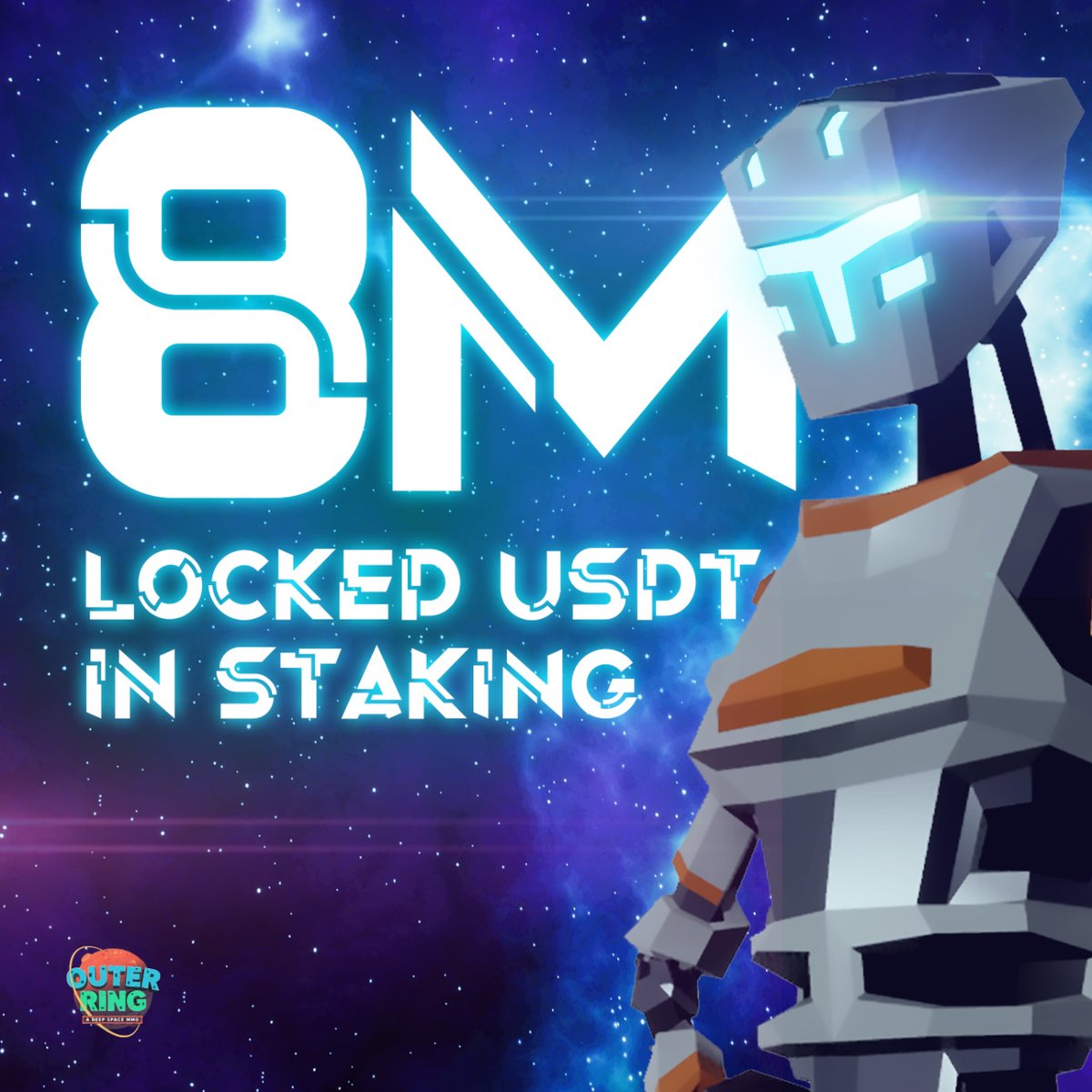 OuterRingMMO's tweet photo. Our staking pools keep rewarding all holders with material usable in the game. 

Already 8.000.000$ locked ❗ Almost 10% of the total market cap. 

By now, around 8200 wallets have interacted with the staking smart contracts. 

Keep it up! ➡ https://t.co/luNiDN0oIT https://t.co/LxkyCjN1z6