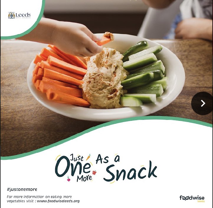 Why not try just one more veggies as a tasty snack #justonemore @foodwiseleeds @OneYouLeeds @MOFLeeds