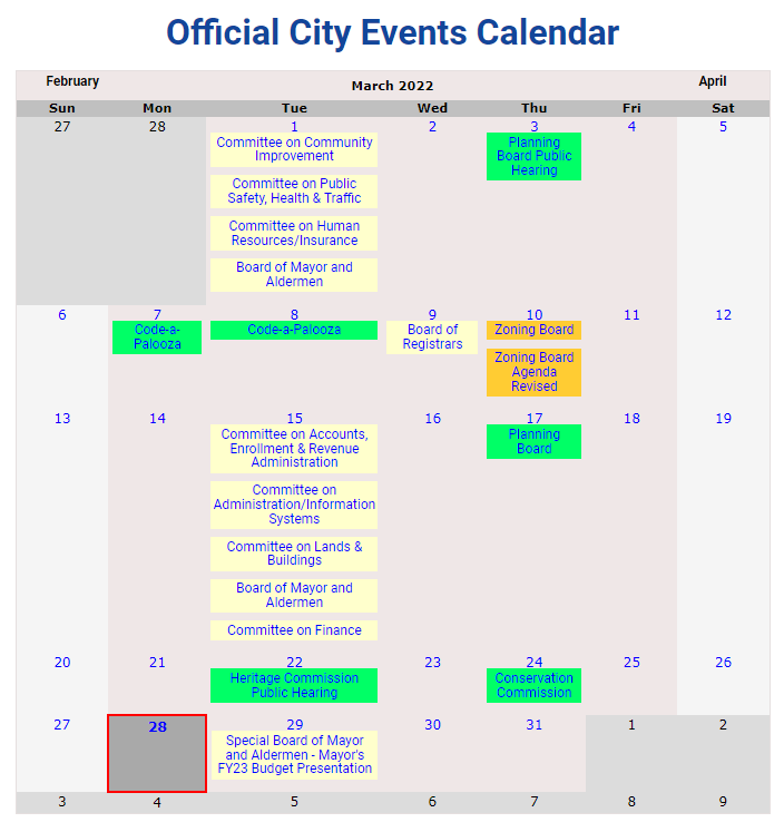 brandonjlemay's tweet photo. I should start a petition to make the city calendar suck less. I cannot see previous month's events, nor can I see next month's events, and the calendar is slow to update even if I can see events.
@MayorJoyceCraig @Manchester_NH_ #MHTPolitics https://t.co/quHCbSsmhQ