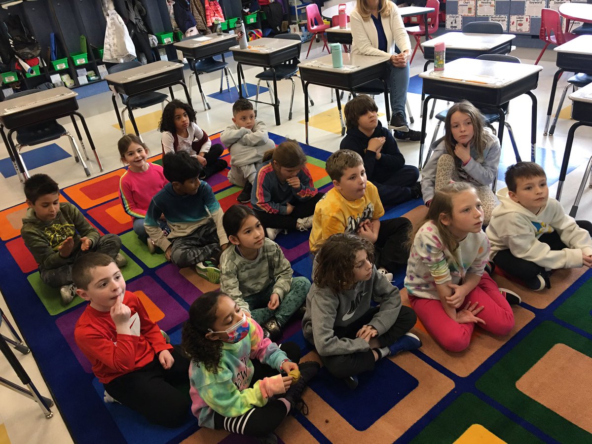 Teach22Lb's tweet photo. Ms. Busweiler reads to our second grade class in honor of her son’s birthday. @WestSchoolLBNY https://t.co/L0qDaAPdj5