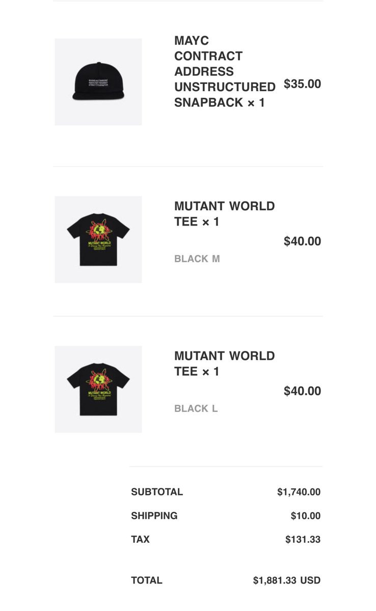 Bro, I just spent $1881 on merch