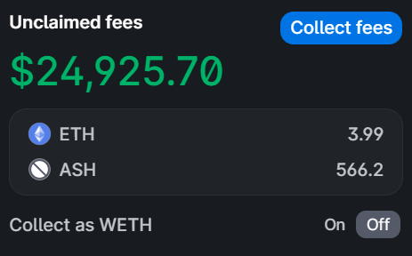 And that's a wrap for my v3 LP, thanks $ASH traders for 10 hours of your fees + returning everything I put in :p 🙏🎷🎷🎷