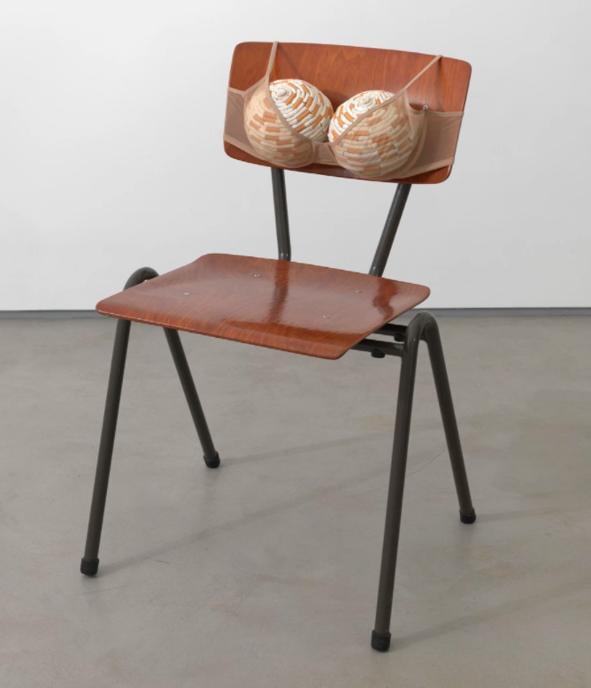 hamerk02's tweet image. I googled &quot;chair that holds up your boobs&quot; and found the artist Sarah Lucas, which is cool, but why isn&apos;t there a chair that holds up your boobs? #womensart #InventHelpPatentAnIdea