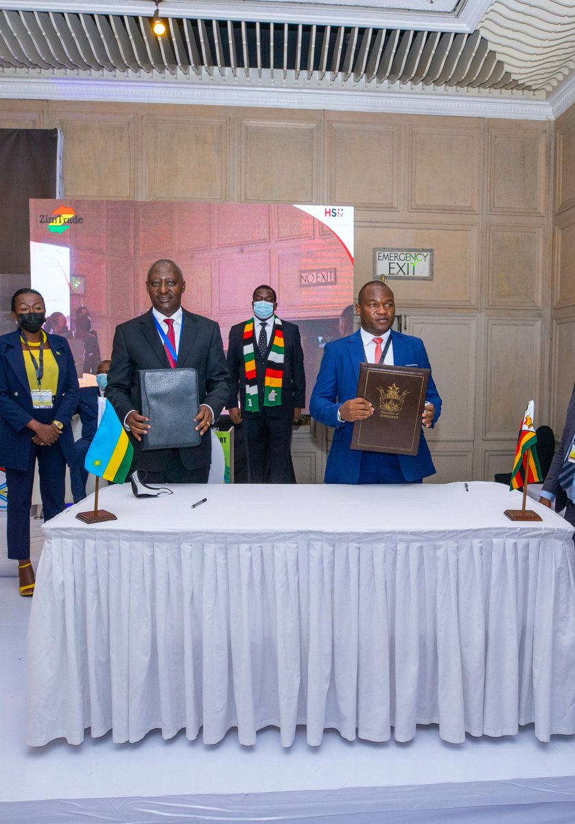 robertbafa's tweet photo. The signing of agreement with @czionline today in Zimbabwe opens up the new partnerships, trade and investment opportunities for both Rwandan and Zimbabwean business operators. As private sector players, we need to take up these opportunities set by our governments . https://t.co/5sihiu8ajC