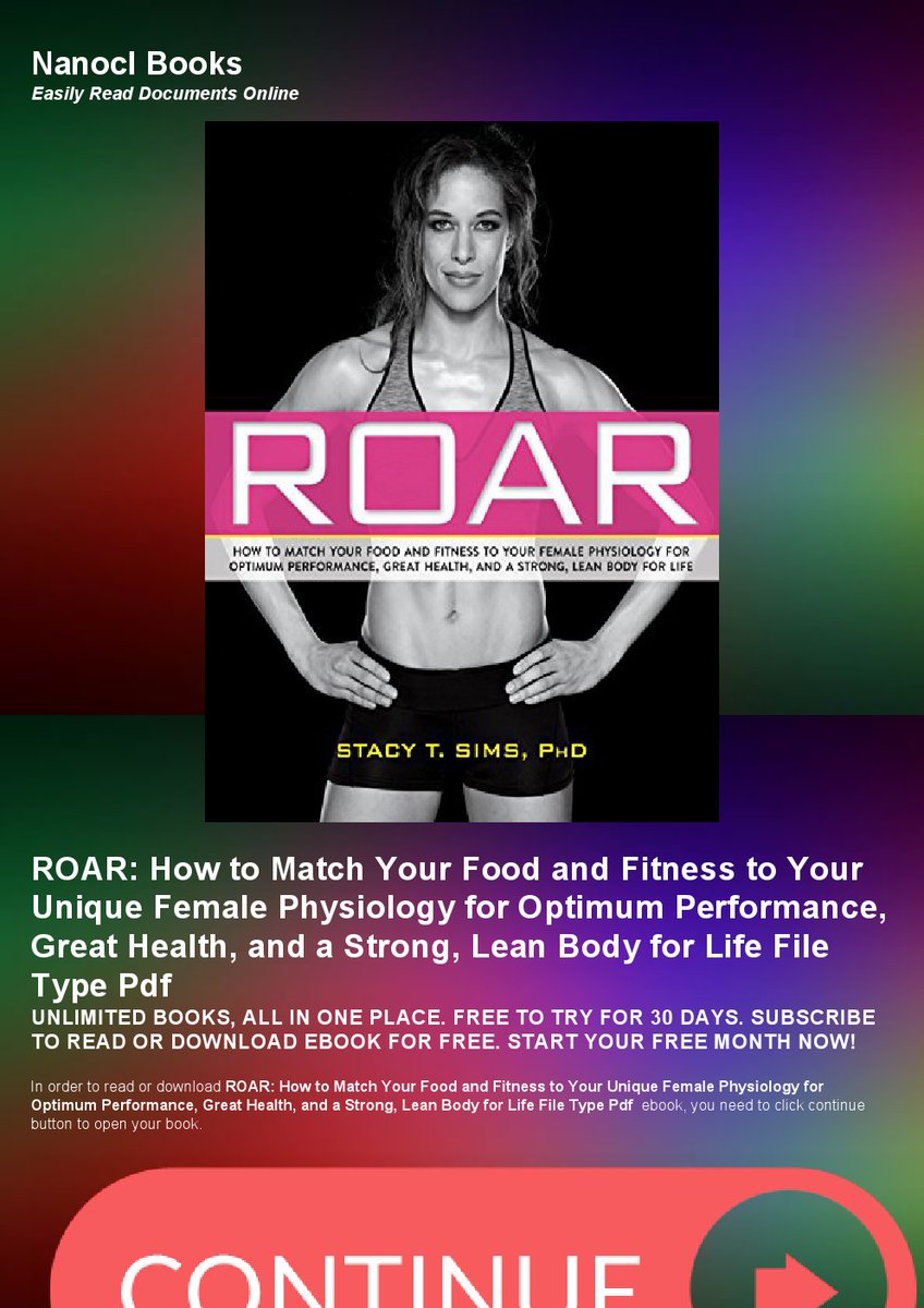 ROAR: How to Match Your Food and Fitness to Your Unique Female Physiology for Optimum Performance, Great Health, and a Strong, Lean Body for Life Get Books https://t.co/Td4Jwbyi8Q