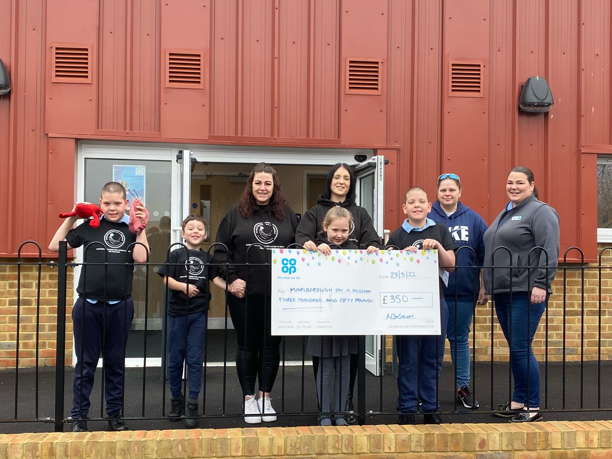 Today HOO &amp; Grain Coop donated a cheque of £350 to the Marlborough Centre “Marlborough on a Mission” 
They’re on a mission to raise £20K to improve the environment for their pupils with autism. 1st project -Sensory Garden! #hoocoop #Graincoop #itswhatwedo @MarlboroughCent