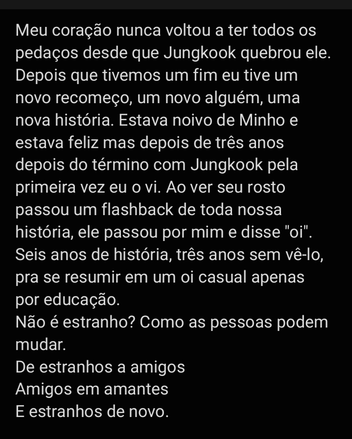 fificsdowattpad's tweet photo. ✎ Obra: Strangers
✎ Autor: @hoseokookx
✎ Link: https://t.co/bedW89Wtsu
" Não é estranho? Como as pessoas podem mudar.
De estranhos a amigos
Amigos em amantes
E estranhos de novo. "
✎ #fwdivulgacoes #Stranges https://t.co/aXumOPHblX