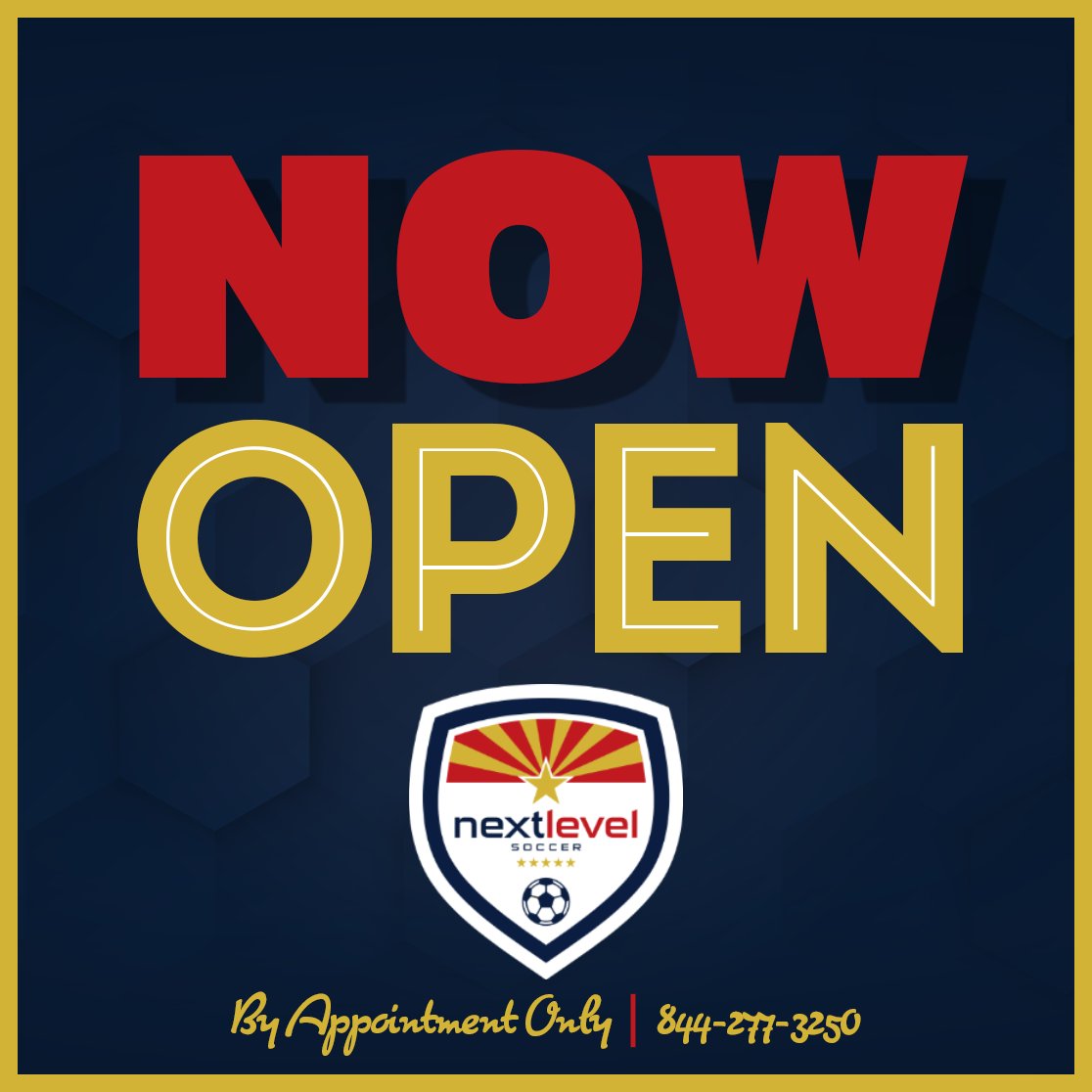 Now OPEN by Appointment ONLY! Schedule an evaluation TODAY! nextlevelsoccer.com/contact/