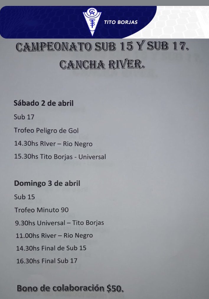 Campeonato SUB 15 y SUB 17