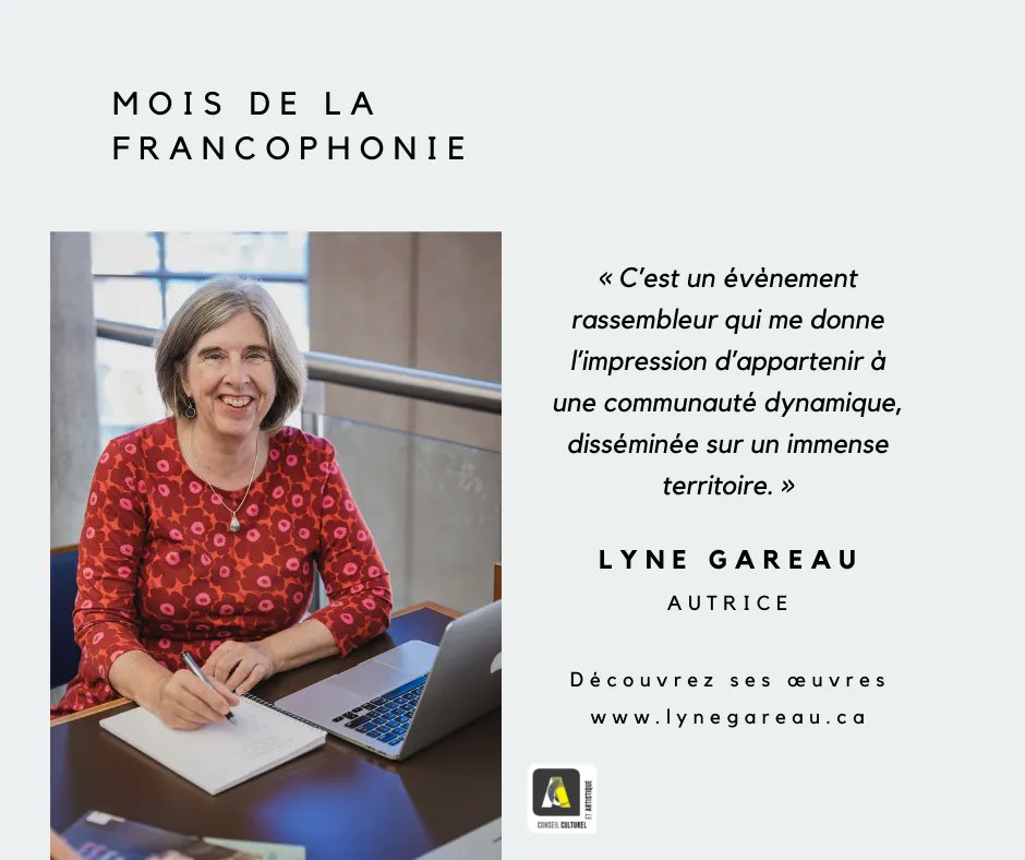 Cette semaine, nous vous présentons Lyne Gareau, autrice partageant sa vie entre l’île Saturna et Vancouver. Découvrez son portrait sur nos pages Facebook et Instagram. #moisdelaFrancophonie #serieportraits