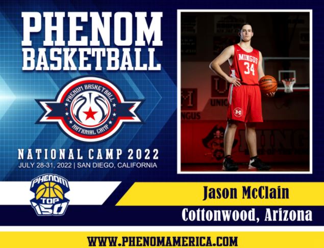 PhenomAmerica's tweet photo. Phenom Basketball is excited to announce that Jason McClain from Cottonwood, AZ will be attending the 2022 Phenom National Camp in San Diego, CA on July 28-31!

#PhenomAmerica #PhenomNationalCamp #Phenom150 #Basketball #Hoops #GatoradePartner https://t.co/P1mdotpuoU