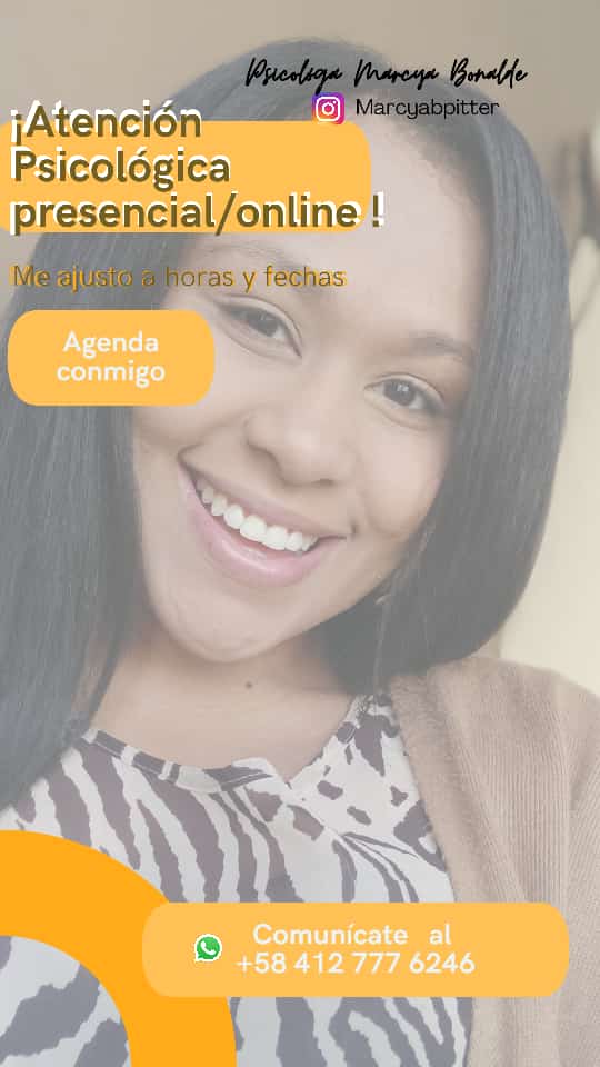 marcyabonalde's tweet photo. Comencé la  atención psicológica presencial en San Diego, Carabobo. Continúo igualmente con la atención online! 
RT
https://t.co/zd2rWirOGd

#psicóloga #buscopsicologo #sandiegocarabobo #psicologosvenezolanos https://t.co/eq8lYZcCWl