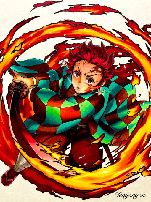 手描きイラスト】 竈門炭治郎 禰豆子 鬼滅の刃