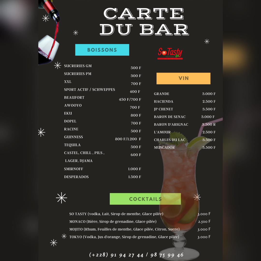 Agréable début de semaine à tous par ici.. 
#sotasty vous présente son nouveau menu. 
Des prix toujours aussi abordables, les plats toujours si bien faits 😋
#sotasty #sotastyrestau 
Faites vous livrer en commandant sur <a href="/Gozem/">gozem</a> ou encore sur <a href="/kabadelivery/">Kaba Delivery</a>