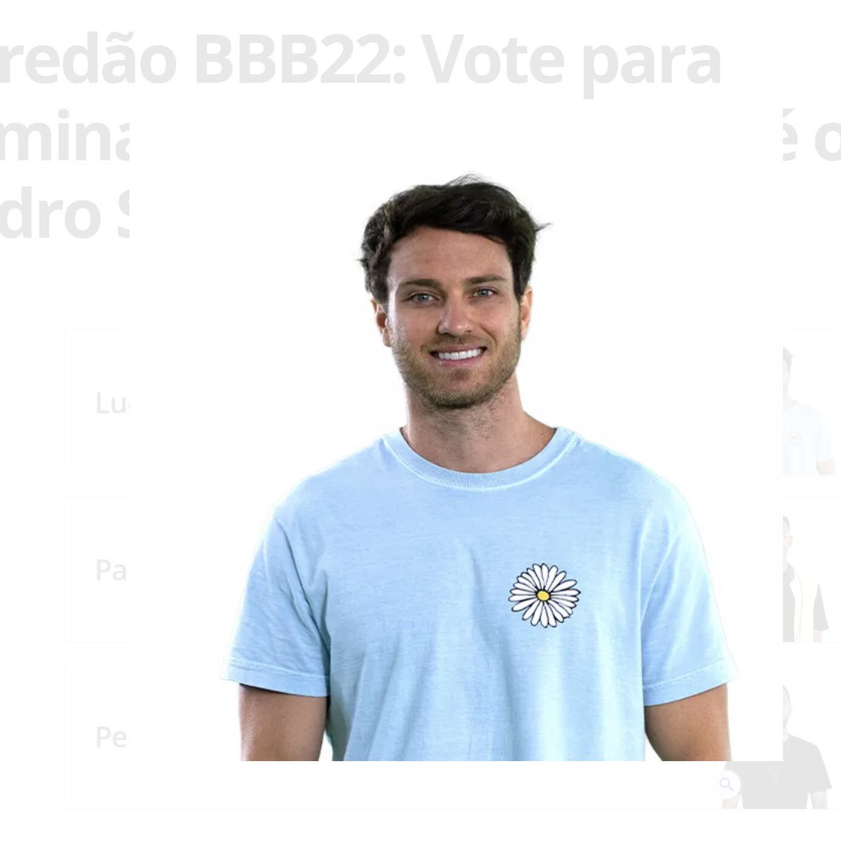 cobrakol's tweet photo. como alguém abre o gshow pra votar num cara com camiseta de margarida, tem q ser muito cruel #BBB22 https://t.co/imJHzKKe7R