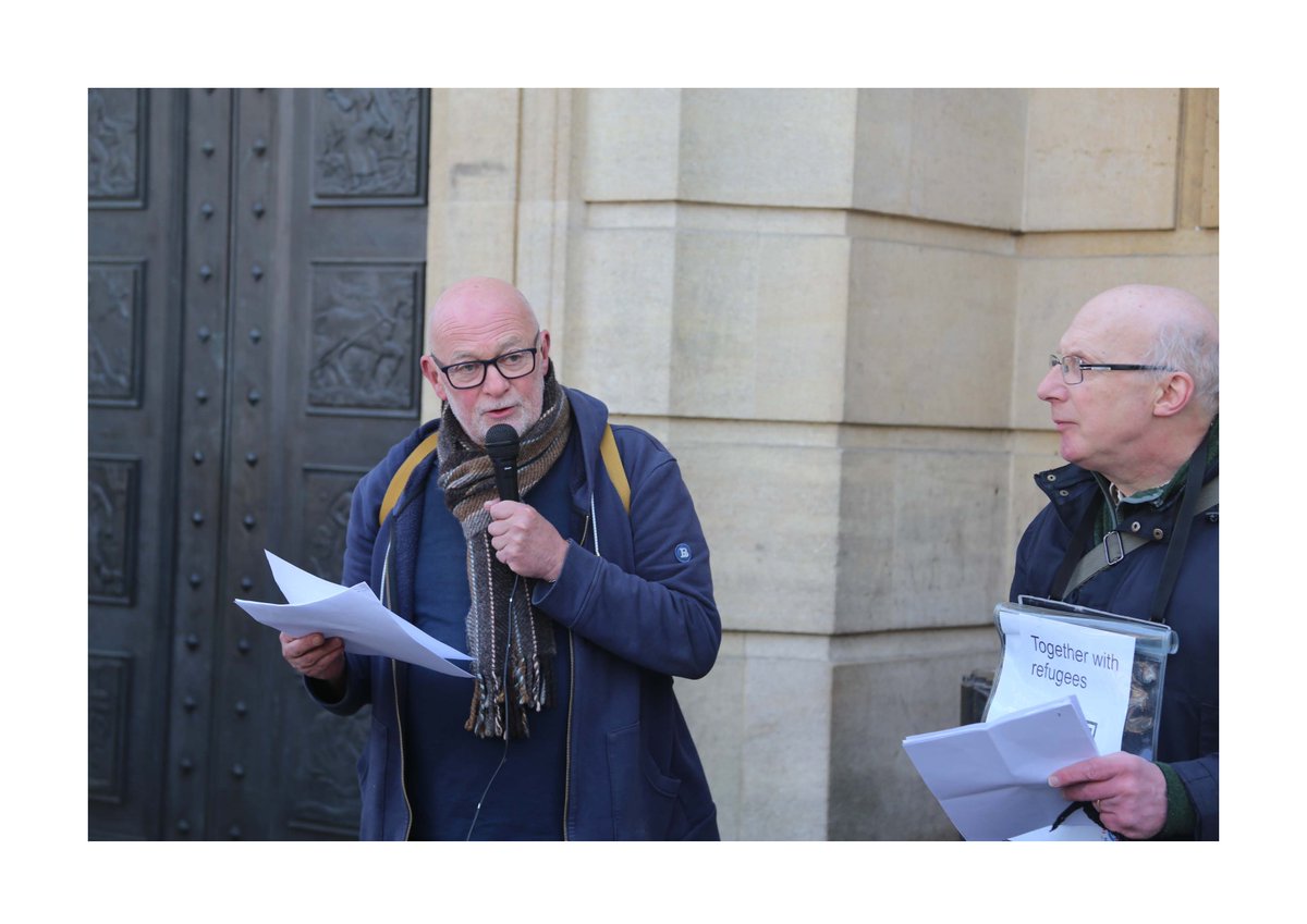 CamWelcome's tweet photo. More pics from last Monday's #BordersBill #TogetheWithRefugees demo in Cambridge, by Graham Waterhouse. @k_b_translation @Ad_Matt &amp;Senya Nikolaiev address the gathering. https://t.co/780KgTVG3B