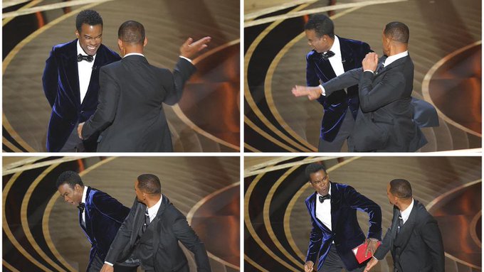 did not picture Will Smith real life Slapping Chris Rock #AcademyAwards #AcademyAwards2022 https://t<a href="/tag/academyawards"class="tags"><span>#academyawards</span></a><a href="/tag/academyawards2022"class="tags"><span>#academyawards2022</span></a>