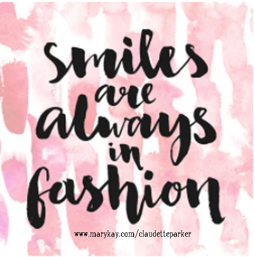 CParker_MaryKay's tweet photo. "Smiles are always in fashion."  Have a great week, Beauties.  Don't forget to smile.
Claudette Parker, Mary Kay Beauty Consultant
https://t.co/8Hcpe9msqp
.
.
#marykay #mondaymotivation #encouragement #smiles #lifeadvice #quotes https://t.co/91OMrhrKtF