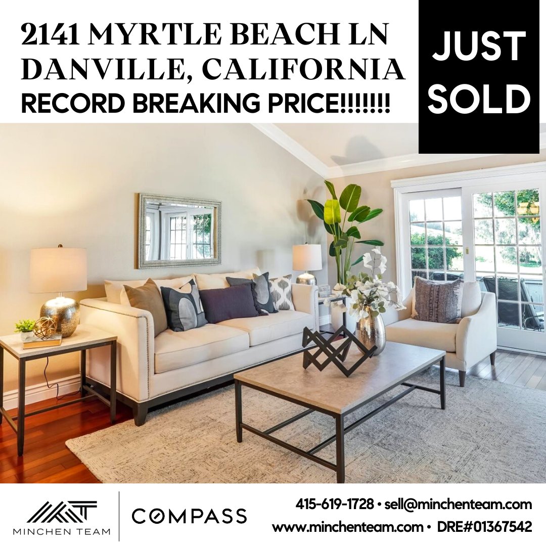 Congratulations to our clients on their record breaking sale in Danville!🎉We loved helping them through the process. We’d love to help you too!🥰

#JustSold #CrowCanyon #realestate #realtor #luxuryrealtor #compass #compasscalifornia #minchenteam #newhome #openhouse #eastbay