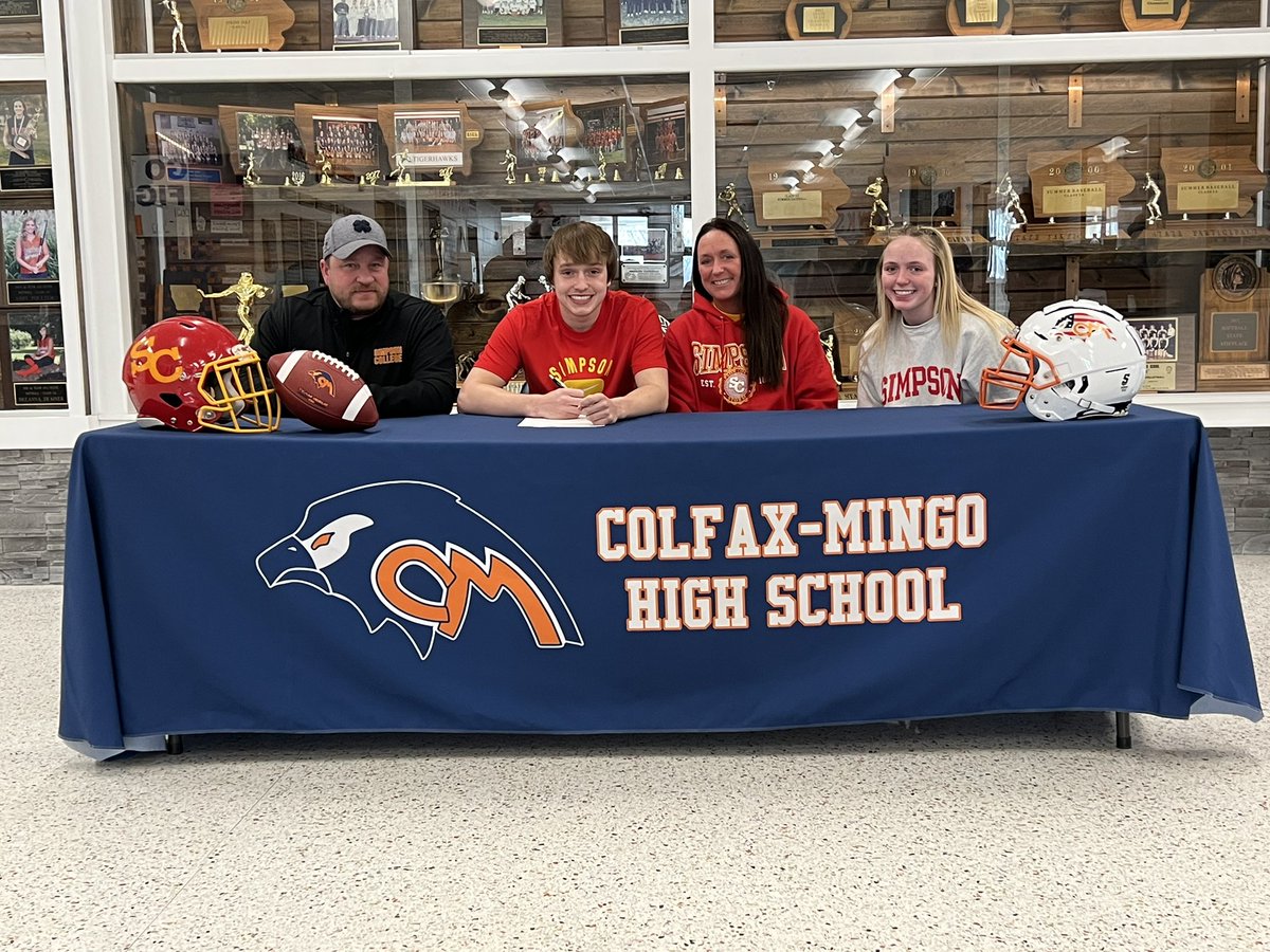 Colfax-Mingo senior Colton Lind is heading to Simpson College to play football. Third straight year a CM football player goes there. All 3 will be WRs next fall.