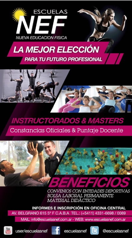 escuelasnef's tweet photo. ESCUELAS N.E.F. 
Virtual y Presencial - Certificaciones Oficiales &amp; Puntaje Docente
Instructorados de Mayo 2022:
Personal Trainer &amp; Musculación  
Stretching &amp; Postura - Entrenamiento Funcional 
Pilates Mat &amp; Reformer - Ciclismo de Interior
INFO:  info@escuelasnef.com.ar https://t.co/eLyma4PcU6