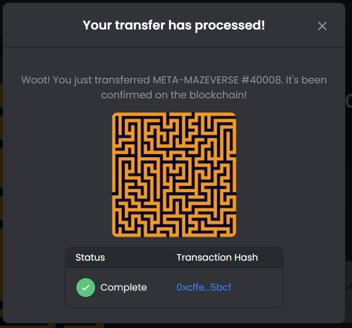 metamazeverse's tweet photo. @ScoobySnack1032 Here is the proof of transfer.

Hearty congratulations and welcome to Metamazeverse 🙏🙏 https://t.co/n9fxZpGt2Y