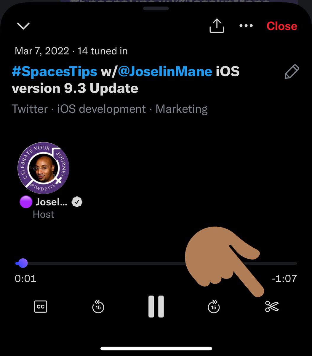 JoselinMane's tweet photo. 🚨New @TwitterSpaces Feature Alert🚨
#SpacesClips
✂️Now with iOS 9.6 Clip Audio from #TwitterSpaces #SpacesReplay
Thoughts?
#SpacesResearch #TwitterSpacesTips #TwitterSmarter #TwitterTips #SpacesTips #SocialAudio https://t.co/9r68jh51oN