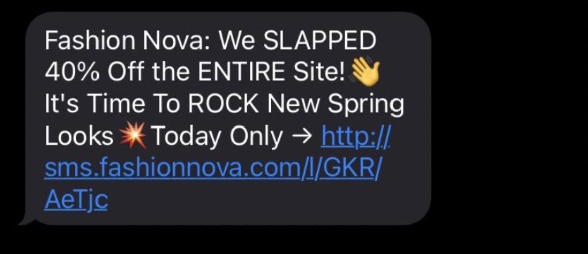 News: @FashionNova’s SMS marketing