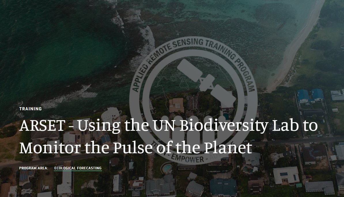 unepwcmc's tweet photo. Do you want to learn how to use remote sensing & geospatial data to take action on national conservation & sustainable development priorities? 🛰️
Join our training with @UNDP & @NASAARSET on the #UNBL, offered in English, Spanish, and French.
👉 https://t.co/y8h9psPz5a https://t.co/9sfoypC4PA