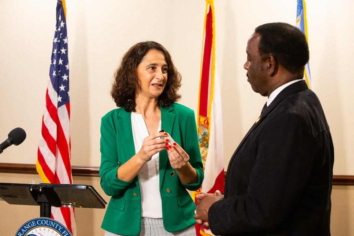 OCFLMayor's tweet photo. Meet Dr. Noemi Pinilla-Alonso, an associate scientist at @UCF's Florida Space Institute. She was selected to study our solar system using @NASA's groundbreaking James Webb Space Telescope and was presented with @OrangeCoFL's Distinguished Resident Award for her inspiring work. https://t.co/6cvVwICq7h