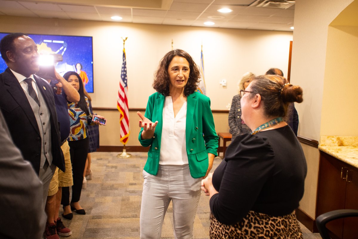 OCFLMayor's tweet photo. Meet Dr. Noemi Pinilla-Alonso, an associate scientist at @UCF's Florida Space Institute. She was selected to study our solar system using @NASA's groundbreaking James Webb Space Telescope and was presented with @OrangeCoFL's Distinguished Resident Award for her inspiring work. https://t.co/6cvVwICq7h