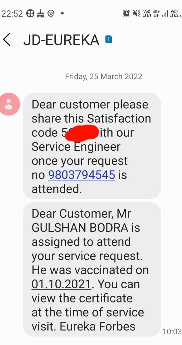 KumarNavin757's tweet photo. Extremely bad service support by @EurekaForbes. My RO is covered under AMC and i have been to get my purifier repaired for last five days. Escalated the issue thrice...was assured everytime that the issue will be resolved on priority. https://t.co/pTlE5aF97V