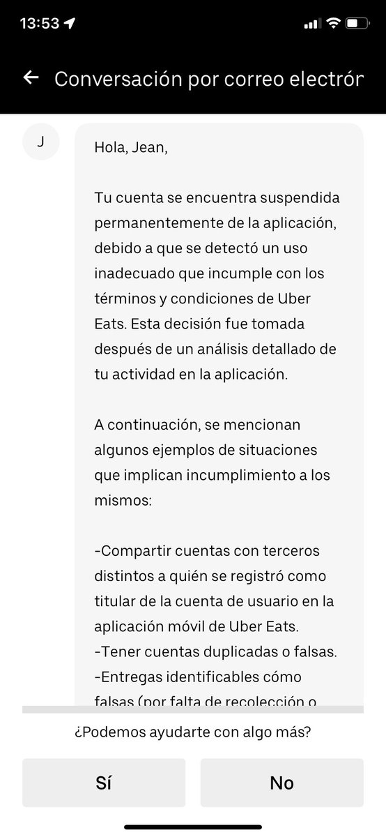 offsideboooy's tweet photo. @Uber_Chile hoy queria trabajar de repartidor de uber cuando me encuentro con la desagradable noticia de que desactivaron mi cuenta permanentemente, uber es mi unica fuente de ingresos, nunca he hecho fraude, he sido un buen repartidor ¿como puedo recuperar? https://t.co/7wWoNKFeeP