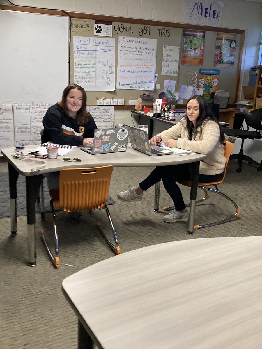 Pioneer staff in grade level PLCs and reviewing LETRS and AVID information with each other. #learnbps #pioneer