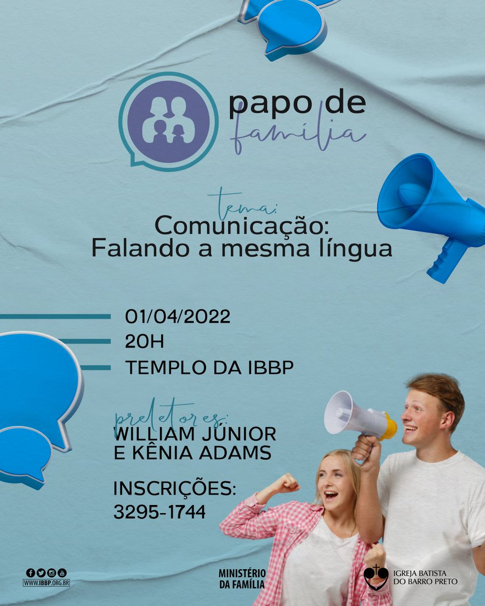 ibdobarropreto's tweet photo. É nessa sexta-feira o nosso Papo de Família!

Olha que tanto de coisa legal: o berçário funcionará para crianças de 0 a 3 anos, teremos atividades para as crianças de 4 a 12 anos e seu adolescente também terá uma programação só pra ele! https://t.co/t9ntG7d5VI