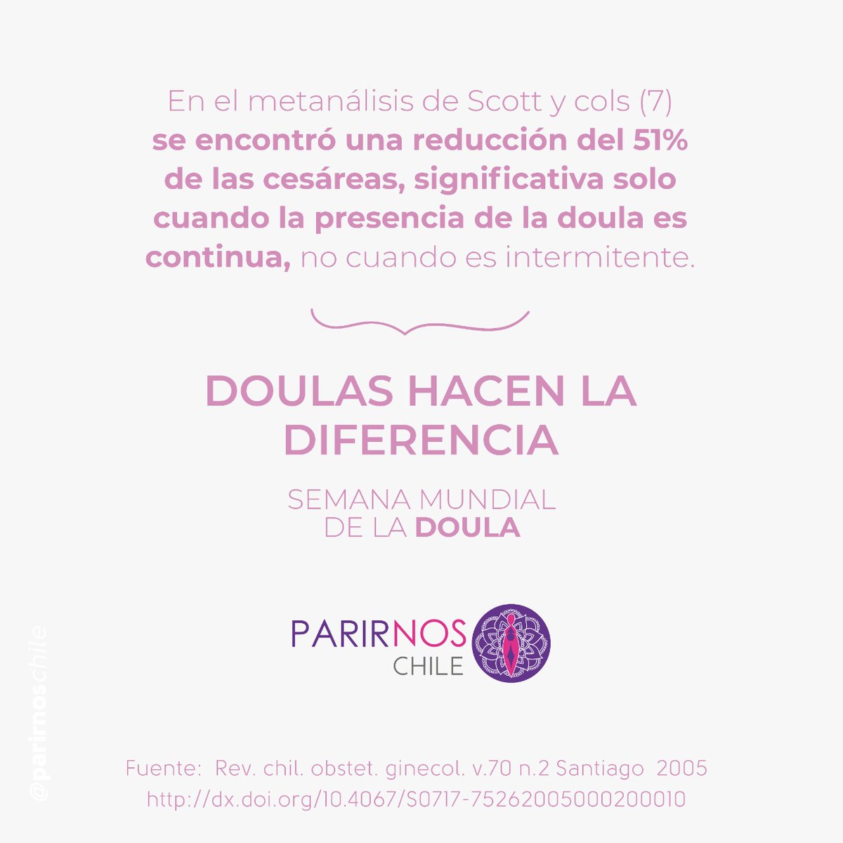 En la Semana Mundial de la Doula, les compartimos algunos datos respecto de la diferencia que puede generar la presencia y acompañamiento de la Doula durante el trabajo de parto.

#semanamundialdeladoula #doula #guardianasdelnacimiento #doulashacenladiferencia 
#parirnoschile