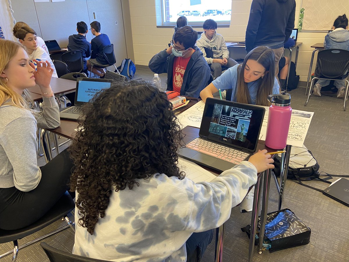 abigail_crane's tweet photo. Mr. Wiestβs 8th graders present guided inquiry projects over World War 2 and the Holocaust. Such thoughtful research on an important topic. Nice work! #BVELA @ABMSWolverines https://t.co/SYAUghffdD