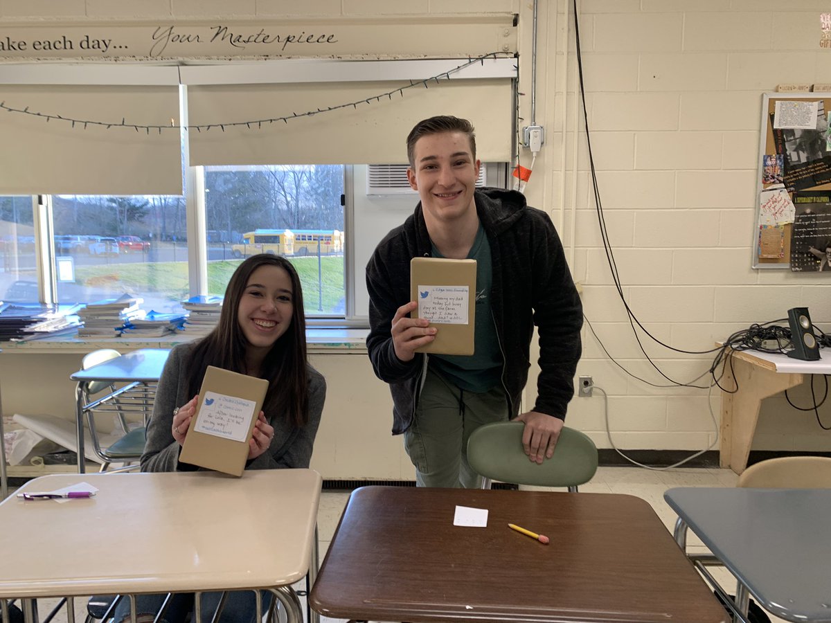 Independent Book Choice <a href="/twitter/">Twitter</a> style! Can you guess the book based on the characters’ tweets?? @chs_english1 <a href="/Carmelschools/">Carmel Central School District</a> <a href="/ncte/">National Council of Teachers of English (NCTE)</a> <a href="/teacher2teacher/">Teacher2Teacher</a> #aplit #tweets #readingcommunity