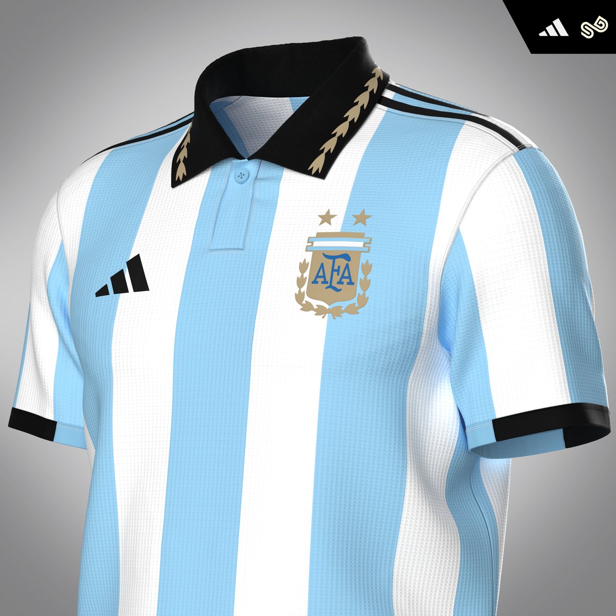 skulldesigns_'s tweet photo. Prediction @Argentina X @adidasAR 

En base a las filtraciones del nuevo template de Adidas con detalles en el cuello, armé este diseño que podría ser utilizado en el Mundial de Qatar.

Se agradece Like y RT!

#Argentina #Messi #AFA #VamosSeleccion #Adidas #Qatar2022 https://t.co/DPyMlYbehL