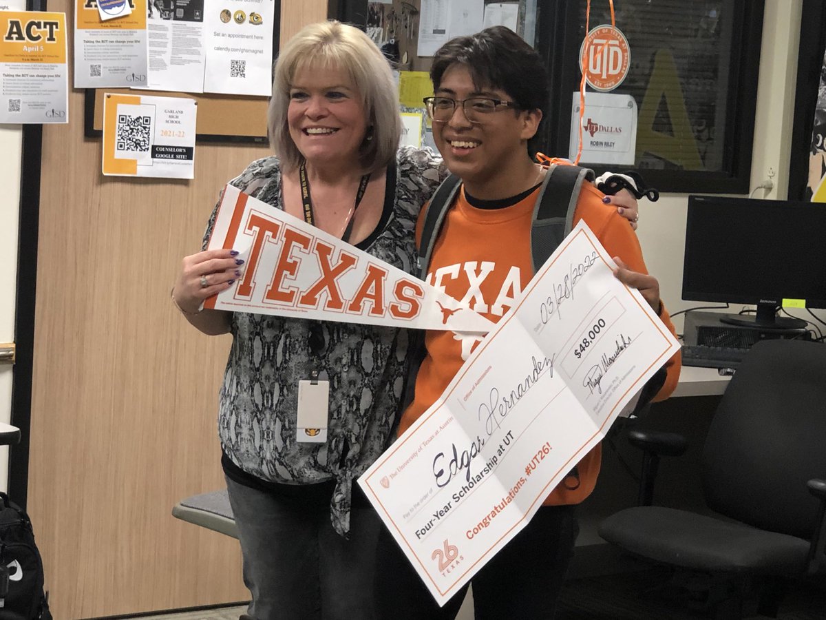 GHS_Owls's tweet photo. This amazing student, Edgar Hernandez, was just awarded a 48k scholarship as a UT Impact Scholar! We are so proud of you, Edgar! Congratulations! Gig’em Owls! #ChooseTheOriginal @ghs2022 https://t.co/9p2xAuBtGF