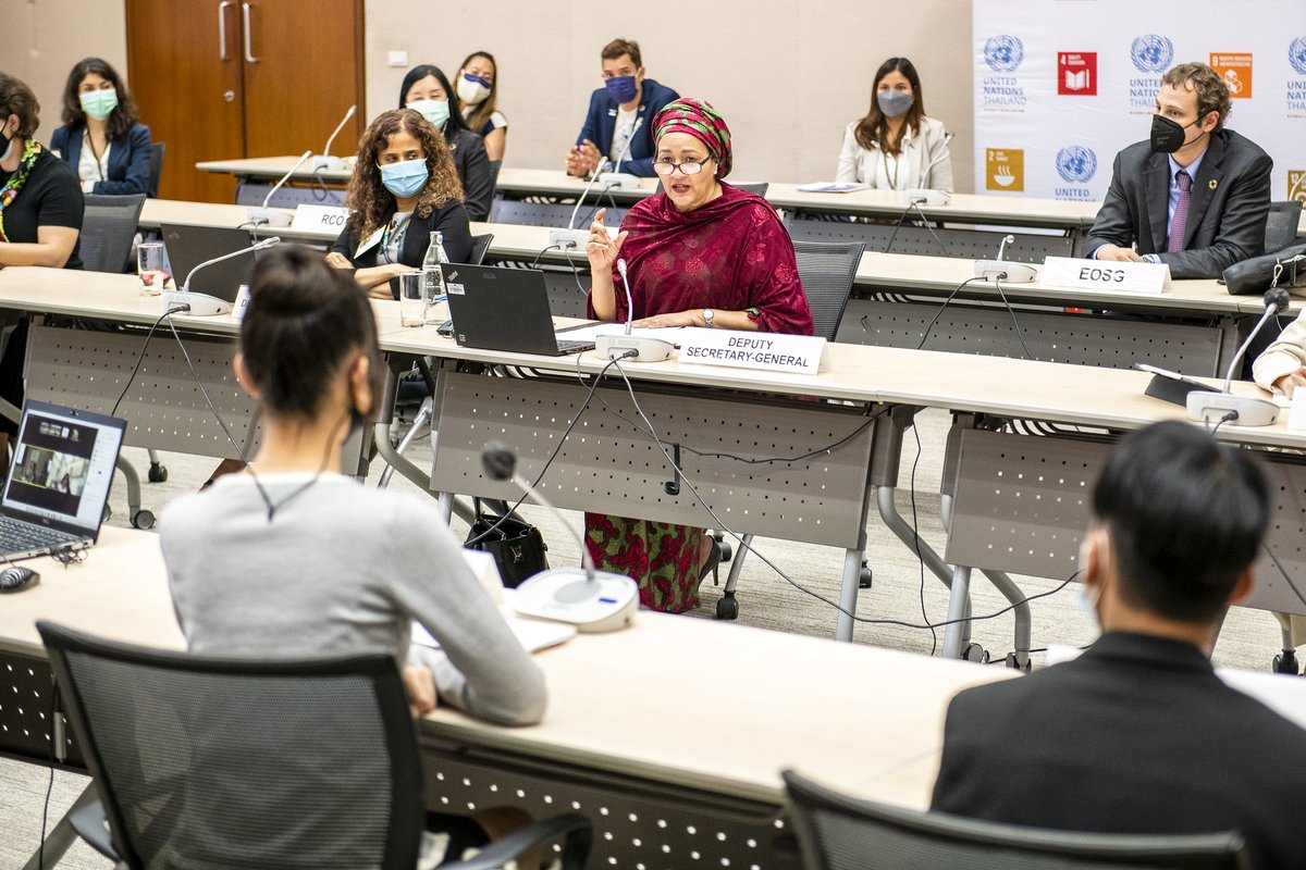 Amina J Mohammed (@aminajmohammed) on Twitter photo Without the powerful voices, vision and leadership of youth, we cannot achieve the #SDGs.
I am inspired by <a href="/UNThailand/">United Nations in Thailand สหประชาชาติในประเทศไทย</a>’s #SDGsYouthPanel advocates who are devoted to #ClimateAction and gender equality.
#APFSDYouth2022 Without the powerful voices, vision and leadership of youth, we cannot achieve the #SDGs.
I am inspired by <a href="/UNThailand/">United Nations in Thailand สหประชาชาติในประเทศไทย</a>’s #SDGsYouthPanel advocates who are devoted to #ClimateAction and gender equality.
#APFSDYouth2022