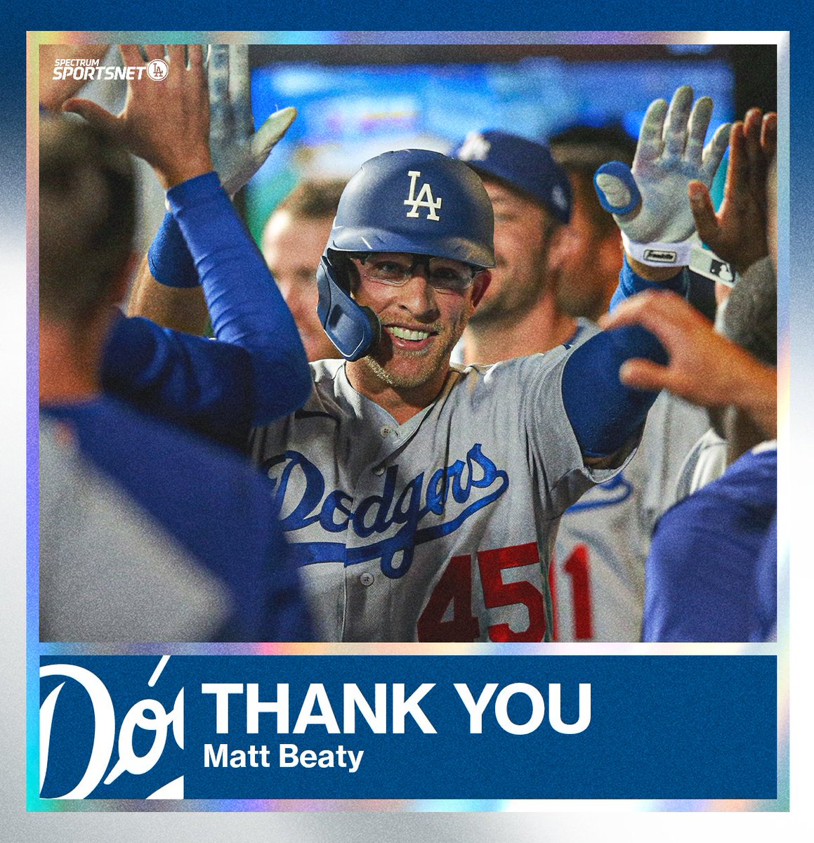 SportsNetLA's tweet photo. Thank you @matt_beatybu for all of your contributions with the Dodgers! 🙏 https://t.co/bpFMRz0RLH