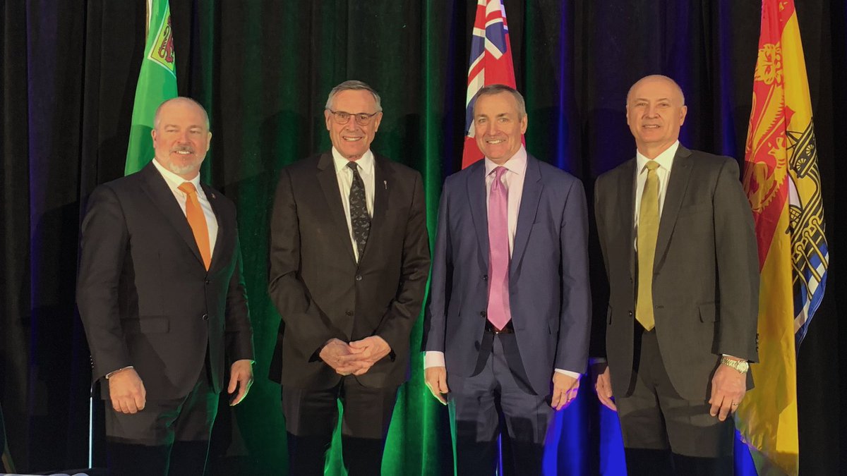 CanadaNuclear's tweet photo. CNA CEO @johnAgorman joined Minister Don Morgan @SaskMLA, along with Ken Hartwick @opg and Mike Rencheck @Bruce_Power, in Regina today for the announcement of "A Strategic Plan for the Deployment of Small Modular Reactors" 

Read the plan: https://t.co/WEPtS4x13e https://t.co/Hm2mOJsvwo