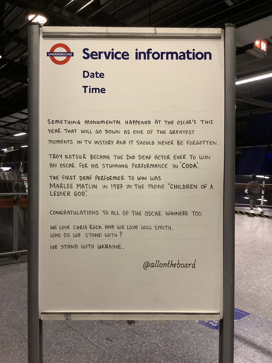Something monumental happened at the Oscar’s this year that will go down as one of the greatest moments in TV History and it should never be forgotten.

#Oscars #StandWithUkraine #AllOnTheBoard