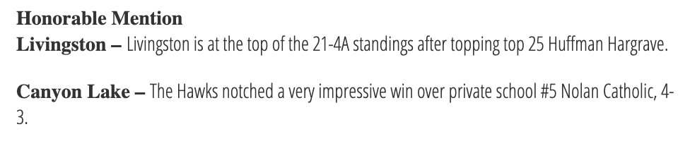 4ATxHsBaseball's tweet photo. GameGrade 4A Honorable Mention Teams of the Week 

@GameGrade @LivingstonBase1 @CLHawkBaseball

#THSB https://t.co/PdH1i5fwuz https://t.co/Kmfc5FfLkB