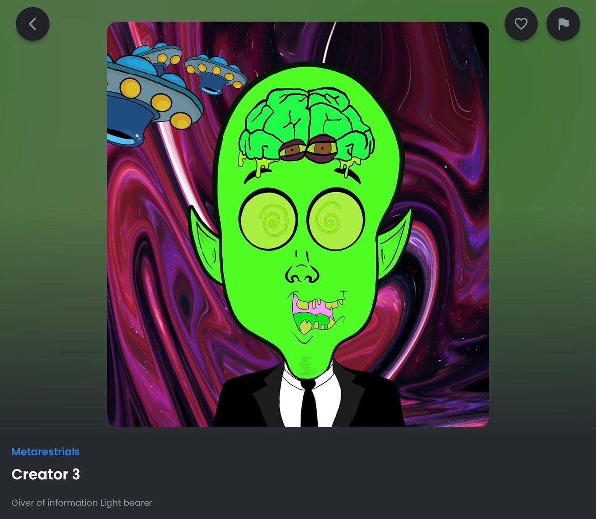 metarestrialnft's tweet photo. @NFTLuffy Check out on opensea 
These creatorrestrials are a collection of 10 1/1s and will be auctioned and solder during or before the drop of the Metarestrials collection 👽stay woke and you might be able to get your hands on one . 
Metarestrials are created for financial networking 🤞🏽 https://t.co/sWm82UHQWg