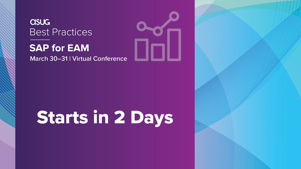 ASUG_SAPEAM's tweet photo. In case you forgot, #ASUG Best Practices: #SAP for #EAM is starting in two days! We’re eager to connect with you very soon. #BPEAM https://t.co/YMIiERDmkJ