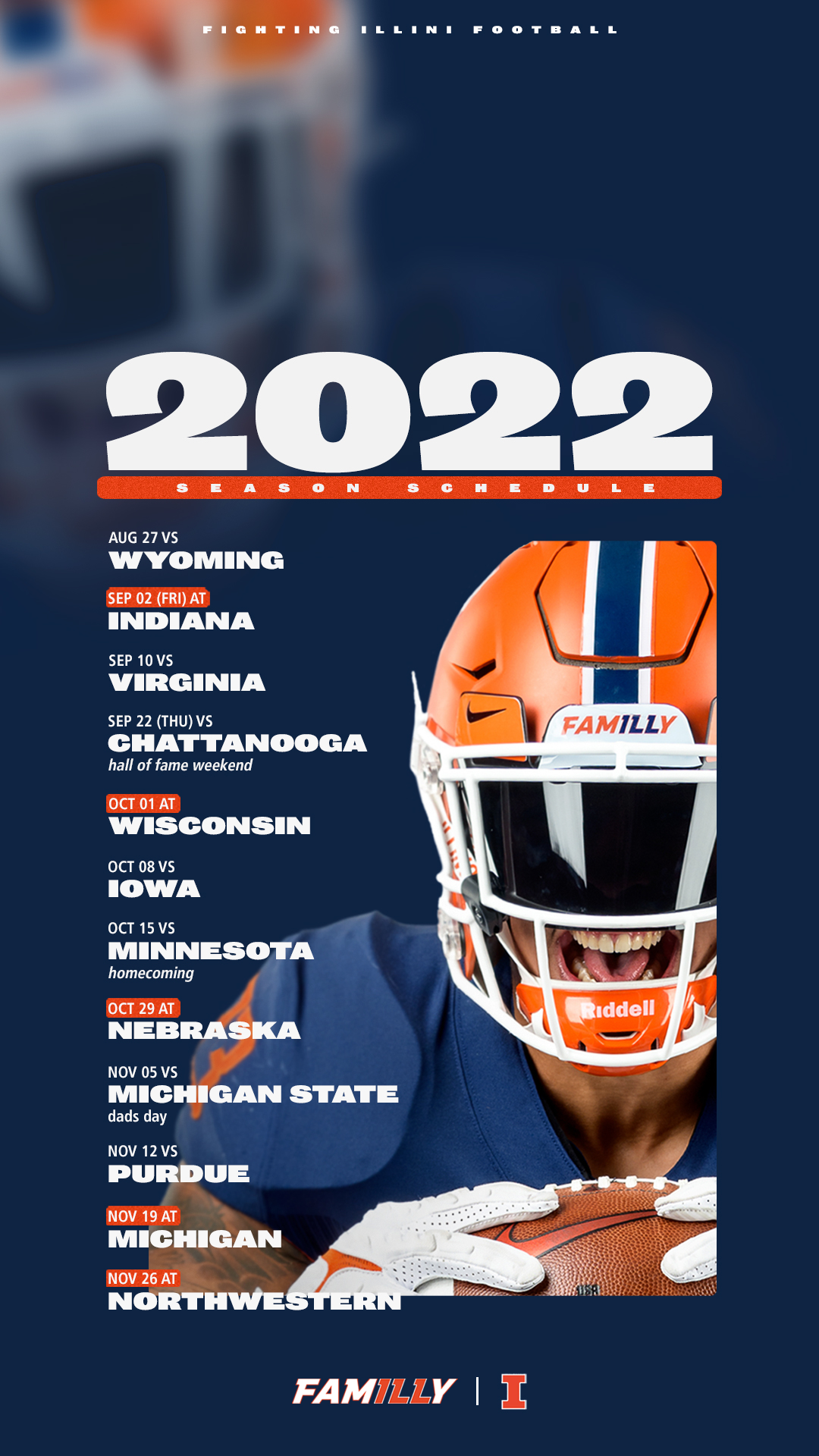 2022 Illinois Fighting Illini football schedule, game times, TV, homecoming  date