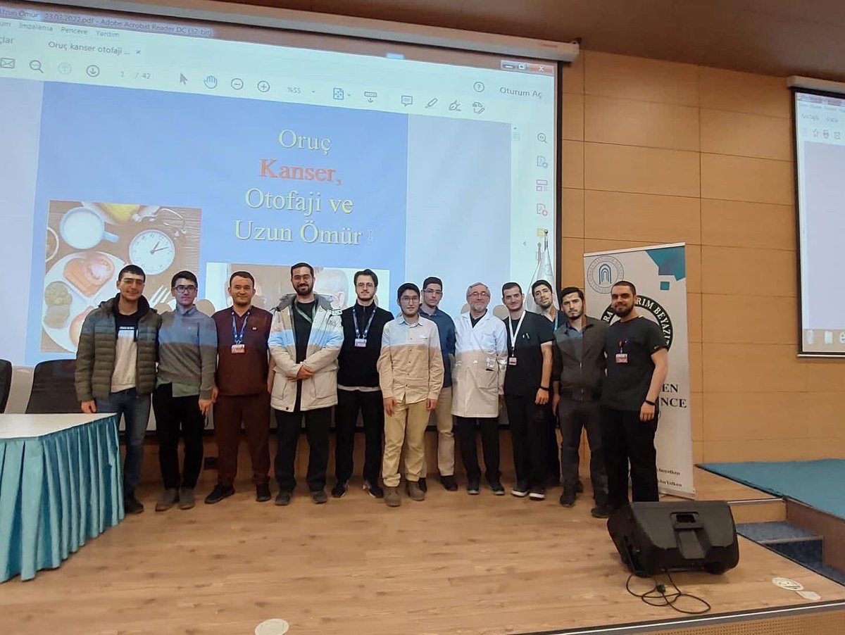 AybuYelken's tweet photo. Çok değerli Prof. Dr. Fahri BAYIRLI hocamızla "Oruç, Kanser, Otofaji" konulu hikmet dolu bir konferans gerçekleştirdik. Değerli bilgilerini bizimle paylaştığı için hocamıza ve programa katılan meslektaşlarımıza gönülden teşekkür ediyoruz. https://t.co/k4tjLuhgHV